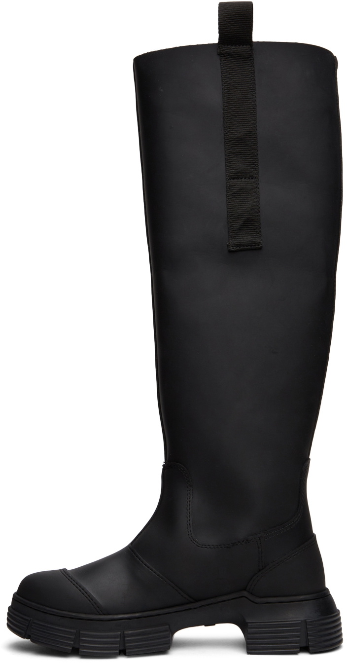 GANNI Black Recycled Rubber Country Boots
