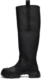 GANNI Black Recycled Rubber Country Boots