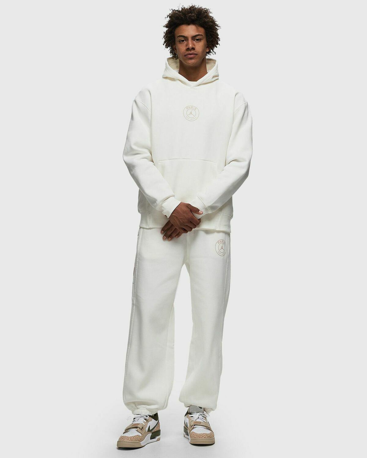 Jordan Paris Saint Germain Hbr Fleece Pollover White Hoodies
