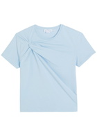 Good American Twist-effect Stretch-cotton T-shirt Light Blue