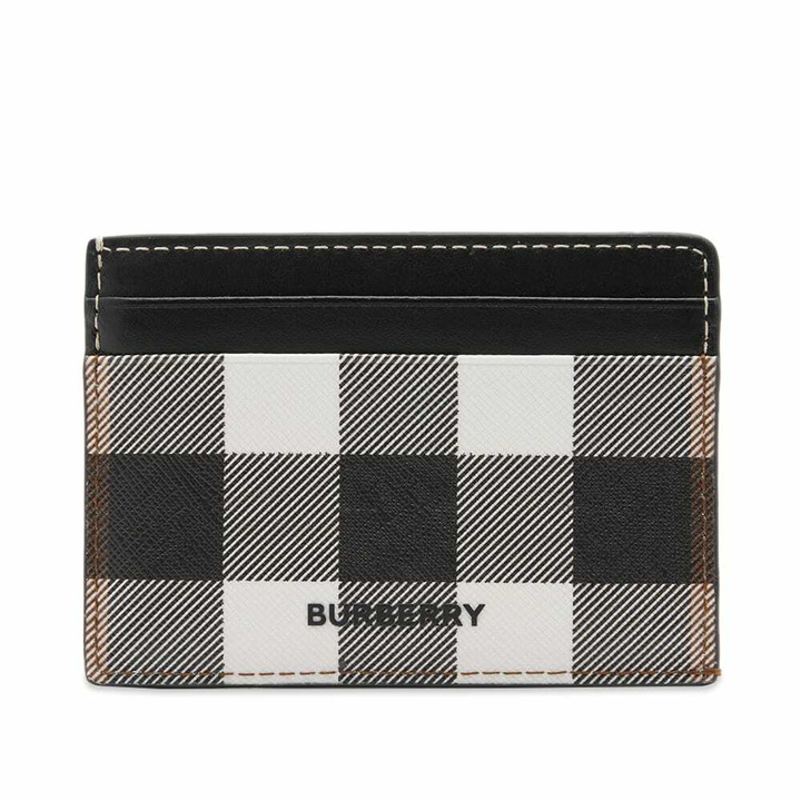 Photo: Burberry Men's Kier Check Card Holder in Dark Birch Brown