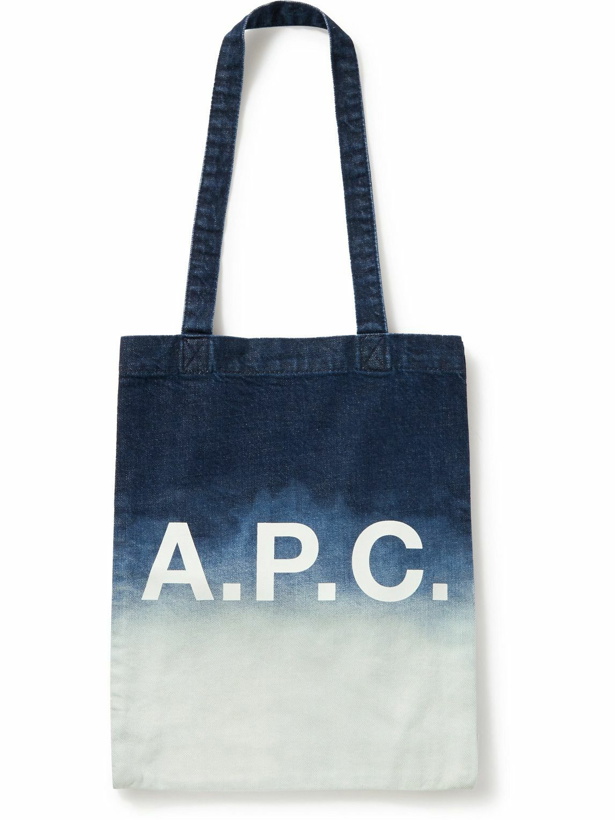 Photo: A.P.C. - Logo-Print Ombré Denim Tote