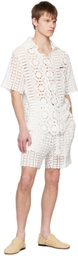 young n sang White Drawstring Shorts