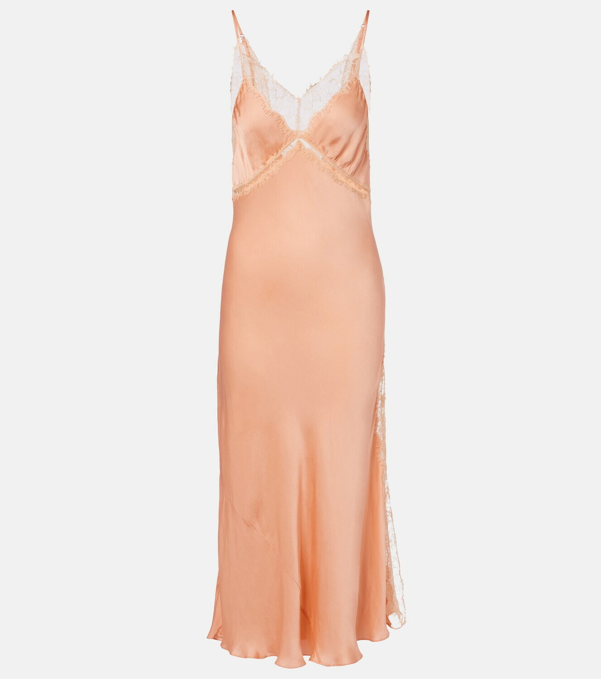 Poupette St Barth Luli lace-trimmed satin slip dress