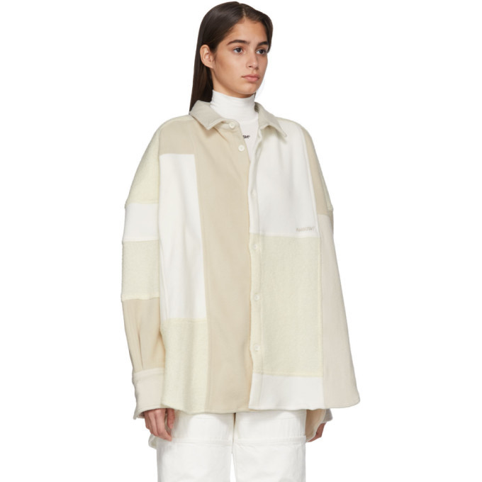 Ambush White Fleece Patchwork Shirt