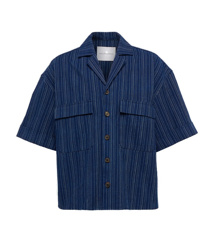 Photo: King & Tuckfield - Pinstripe cotton and linen bowling shirt