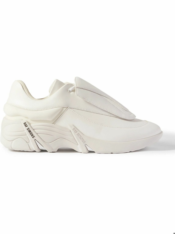 Photo: Raf Simons - Antei Faux Leather and Leather Sneakers - White