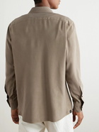 Zegna - Garment-Dyed Silk Shirt - Brown