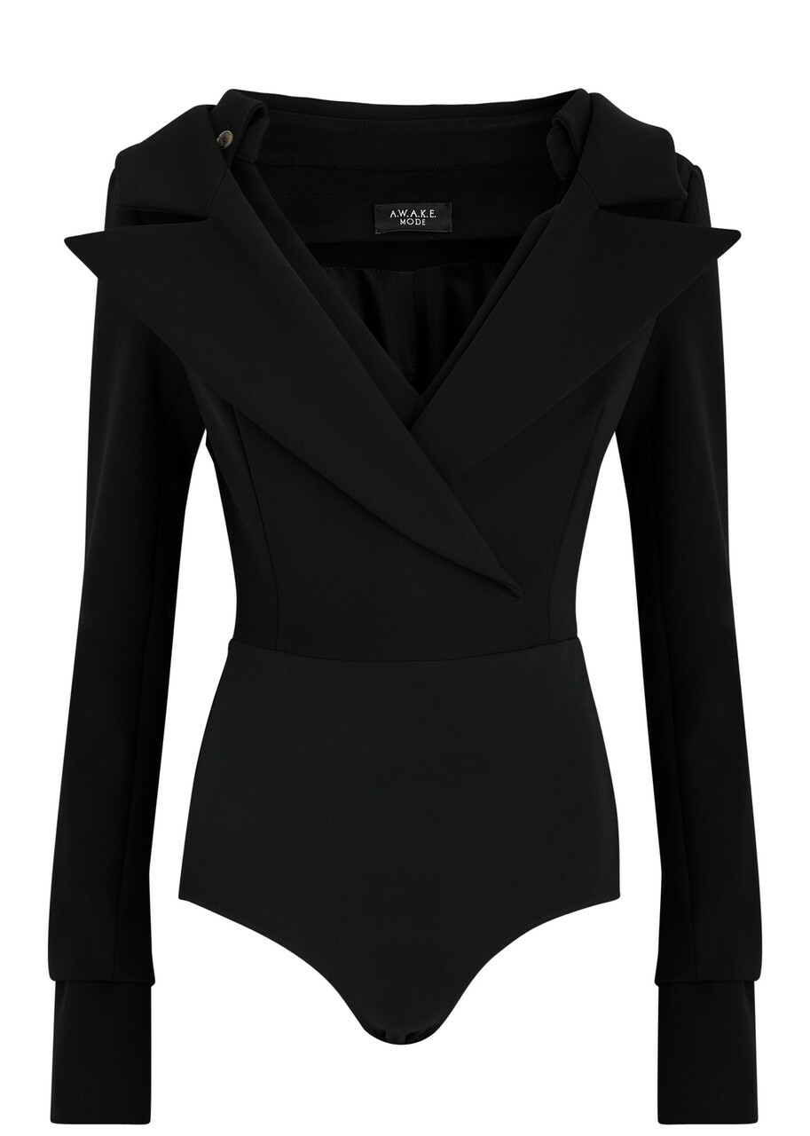 A.W.A.K.E Mode Shirt-effect Layered Bodysuit Black