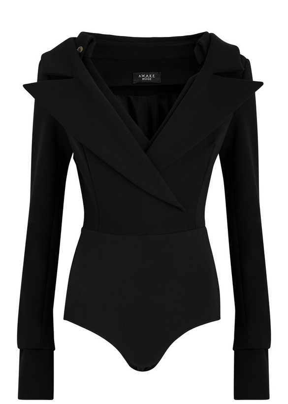 Photo: A.W.A.K.E Mode Shirt-effect Layered Bodysuit Black