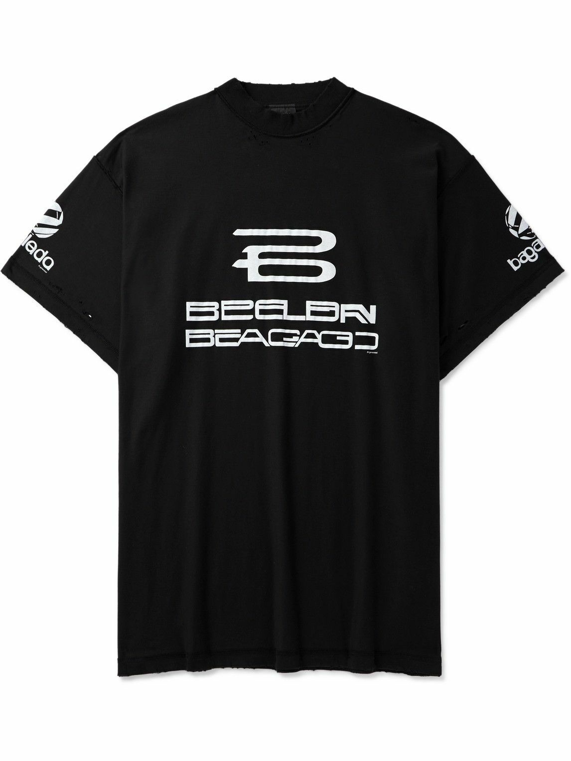 Balenciaga - Inside Out Oversized Distressed Printed Cotton-Jersey