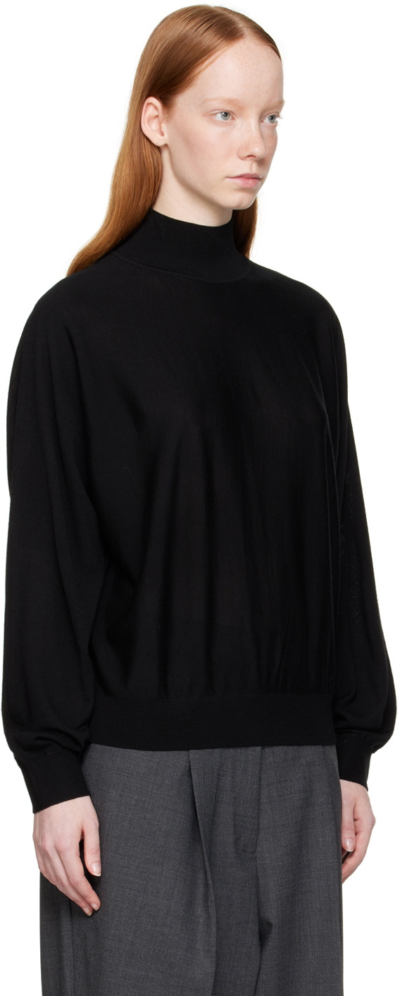 BLACK HERA MOCK NECK SWEATER