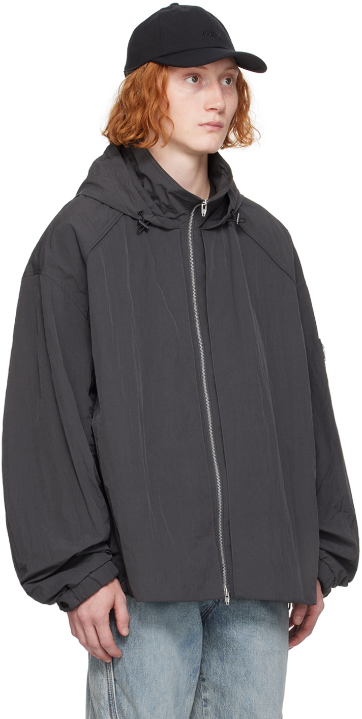 Juun.J Gray Stand Collar Jacket