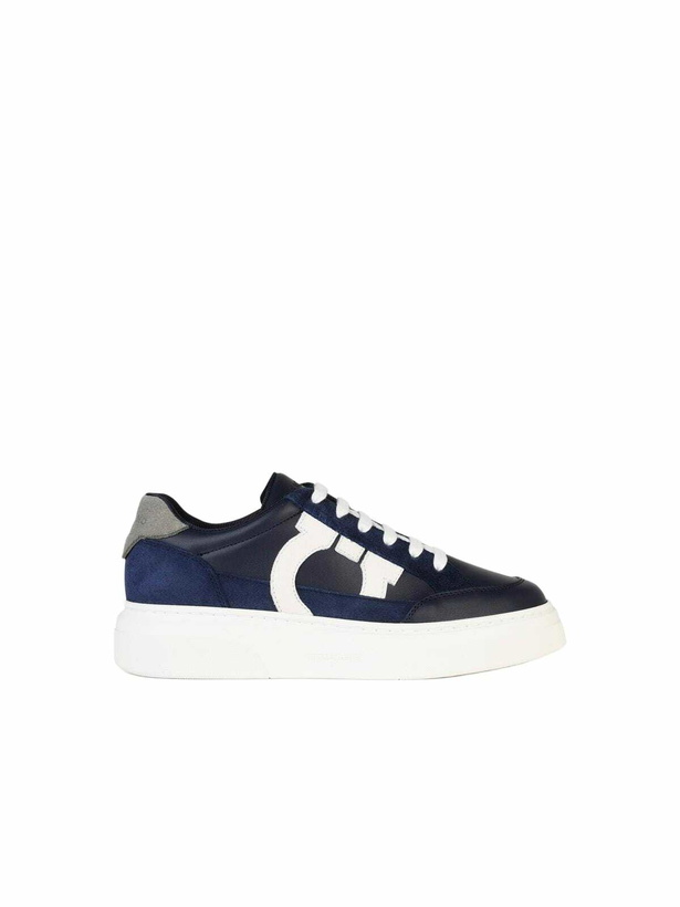 Photo: Ferragamo cassina Blue Leather Sneakers