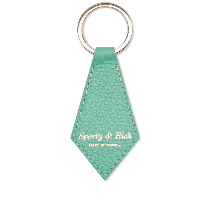 Photo: Sporty & Rich Grained Leather Key Chain in Green