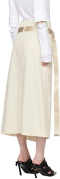 Helmut Lang Off-White Trench Wrap Midi Skirt