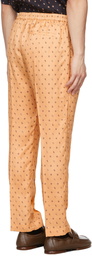 Dries Van Noten Orange Viscose Jacquard Trousers