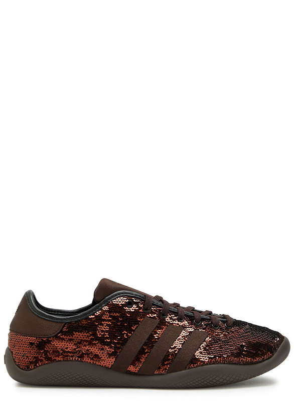 Photo: Adidas X Wales Bonner Karintha Sequin and Satin Sneakers Brown