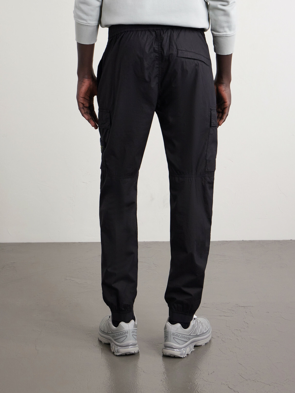 Stone Island - Tapered Stretch-Cotton Shell Cargo Trousers - Black