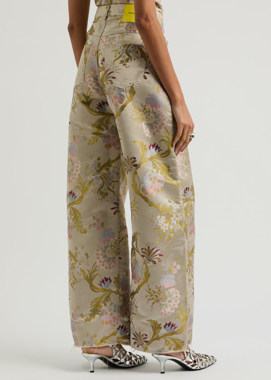 Buy Marques Almeida White Floral Belted Jacket in Brocade