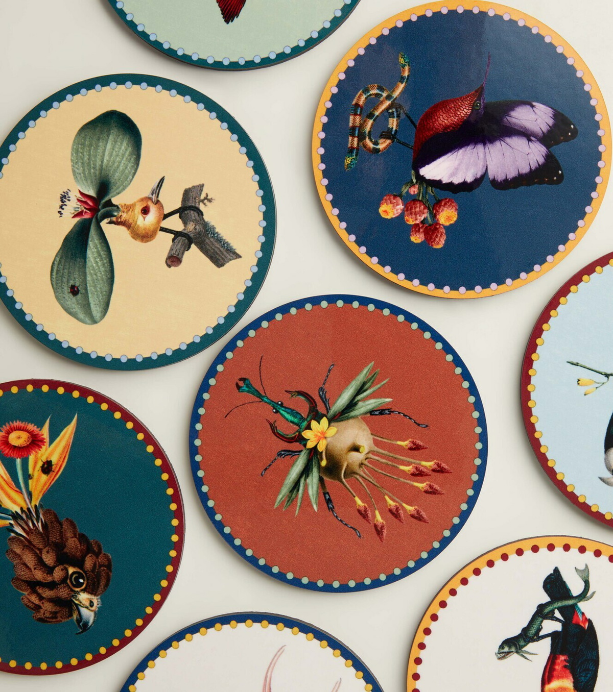 La DoubleJ Fantastic Creatures set of 8 coasters