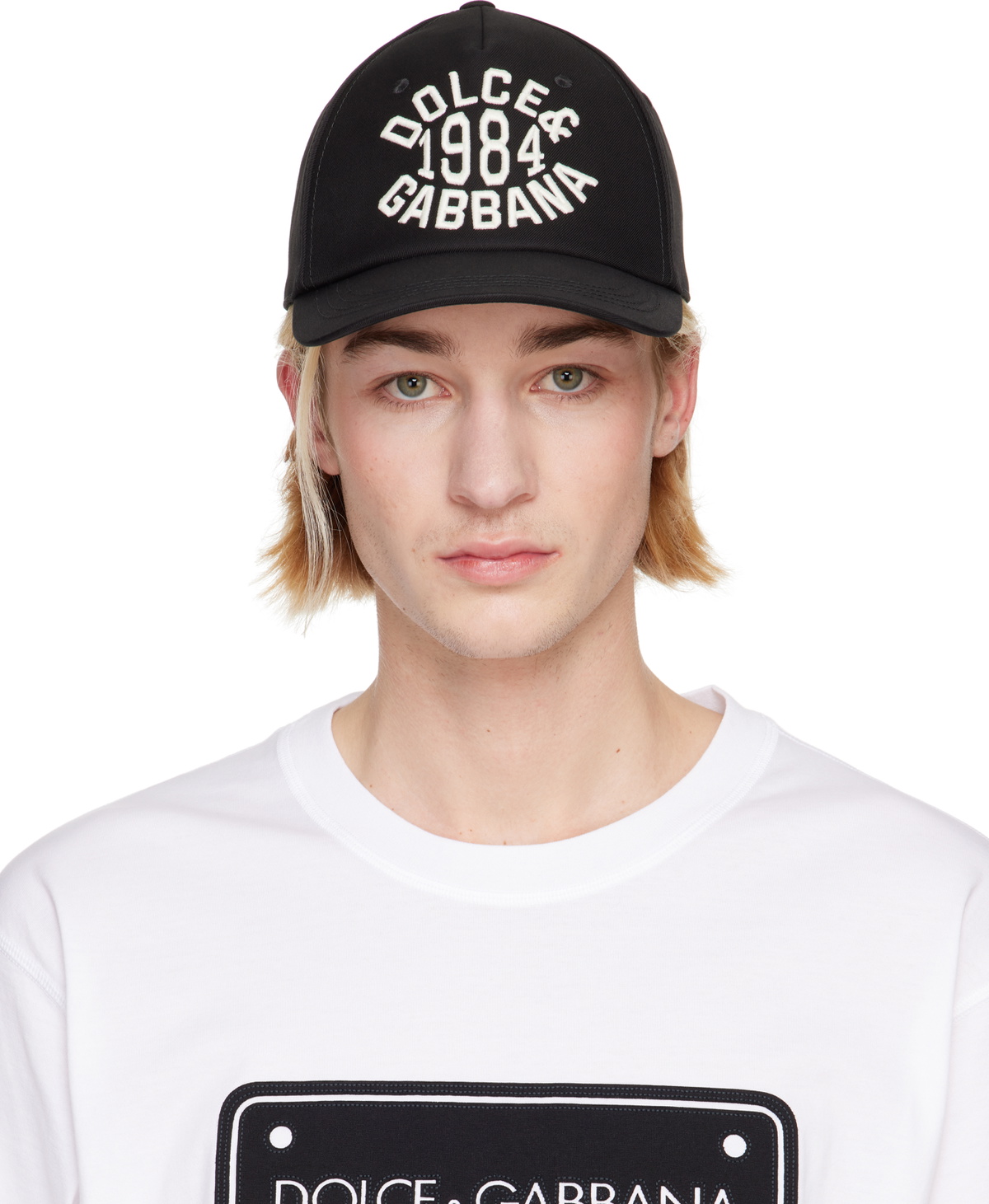 Dolce & Gabbana Black Cotton Embellished Baseball Hat Men
