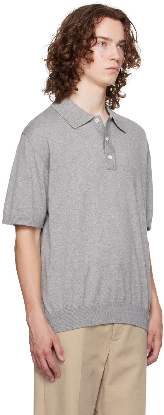 ANOTHER ASPECT Gray 'Another Polo Shirt 3.0' Polo ANOTHER ASPECT