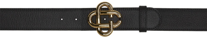 Photo: Casablanca Black Logo Buckle Leather Belt