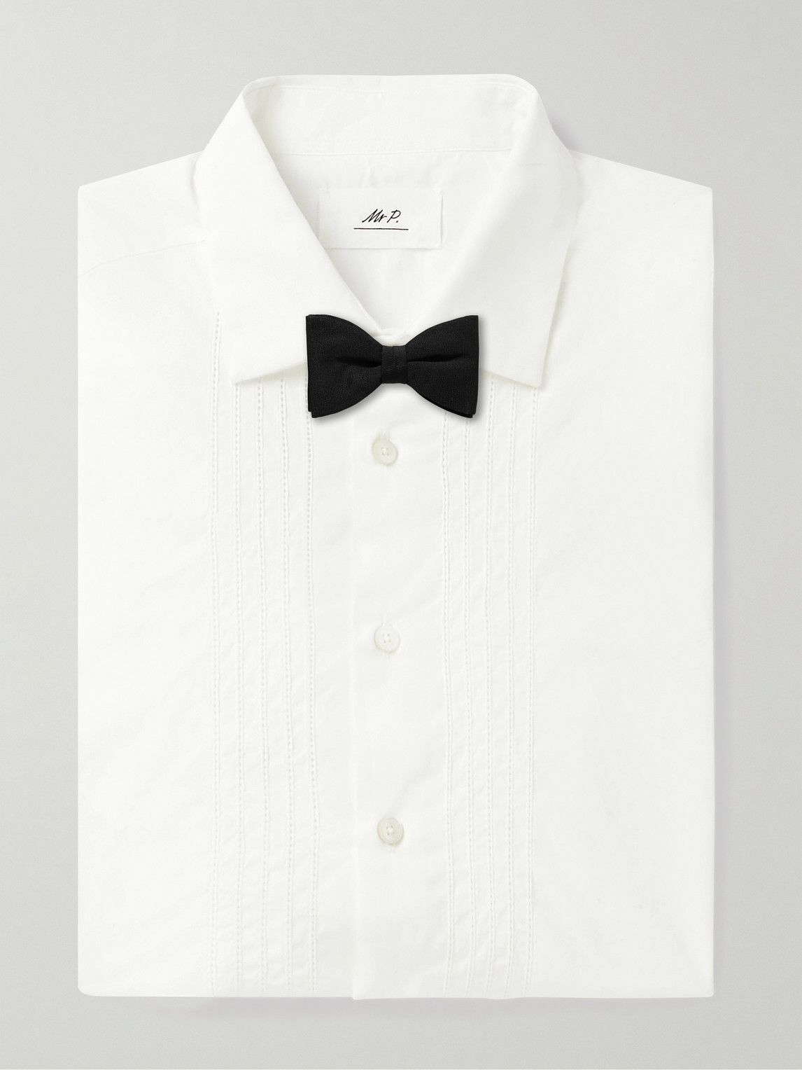 Mr P. - Cutaway-Collar Embroidered Cotton-Poplin Tuxedo Shirt - White