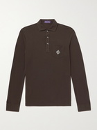 Ralph Lauren Purple Label - Logo-Embroidered Cotton-Piqué Polo Shirt - Brown