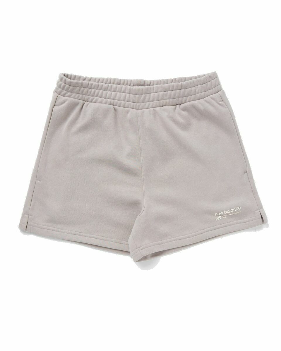Photo: New Balance Linear Heritage French Terry Short Grey - Womens - Casual Shorts