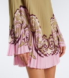 La DoubleJ Kells Swirl plissé crêpe de chine minidress