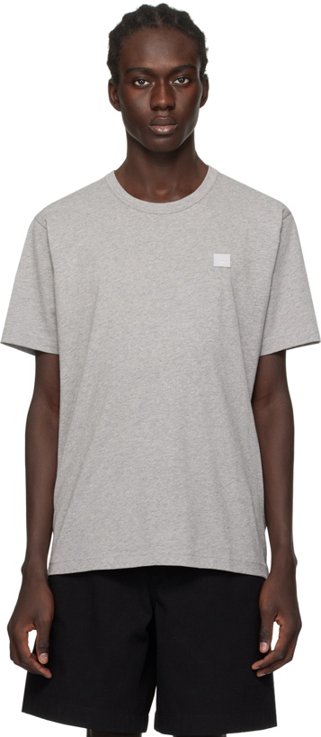 Photo: Acne Studios Gray Embroidered T-Shirt