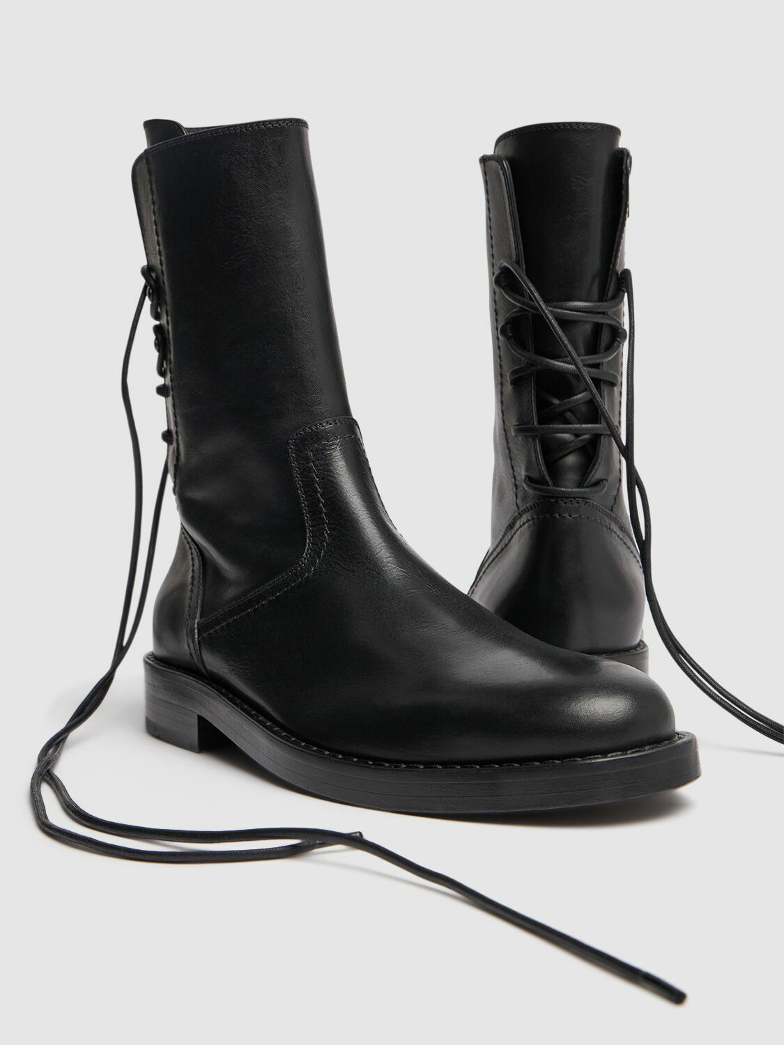 ANN DEMEULEMEESTER Heiko Laced Back Ankle Boots Ann