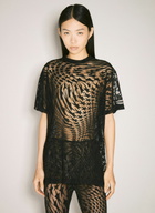 Mugler Sheer Flocked Star T-Shirt