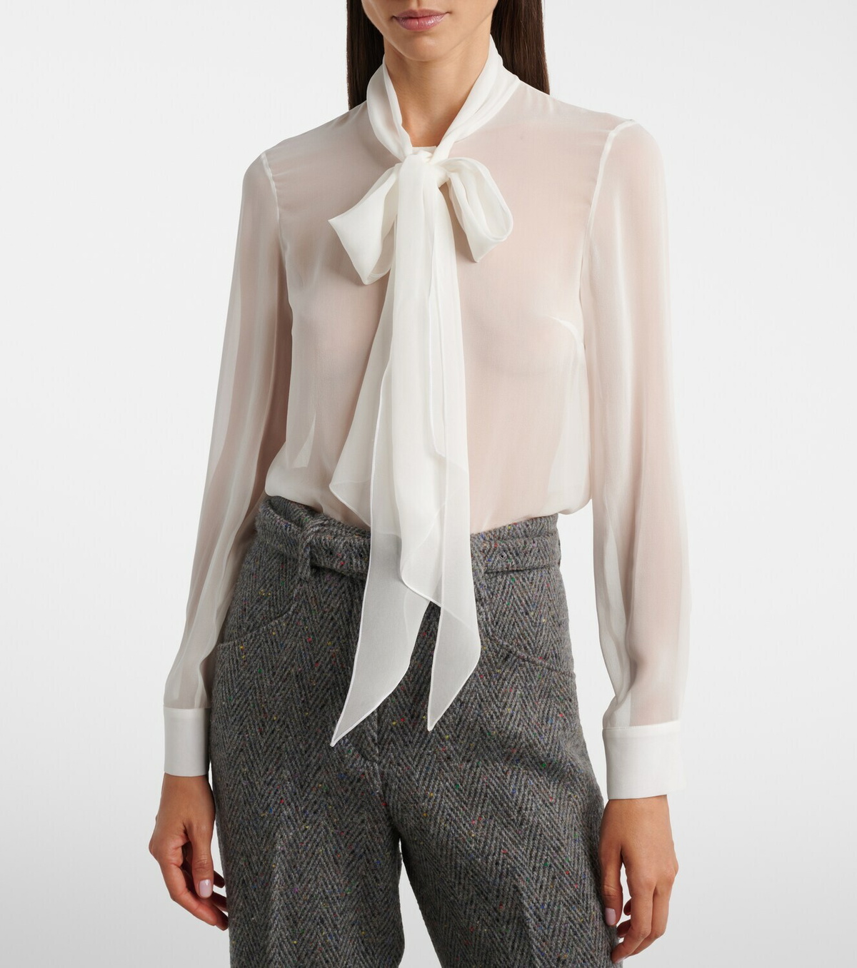 Gabriela Hearst Shildon tie-neck silk blouse