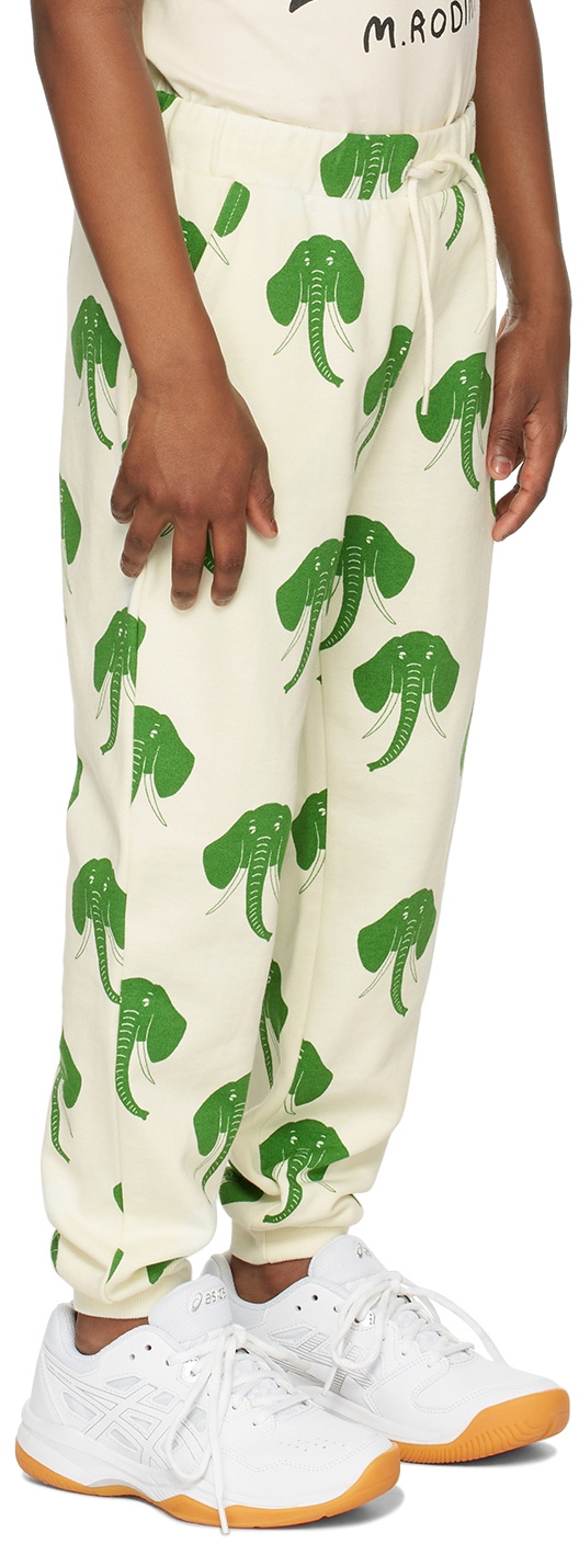 Mini Rodini Kids Off White Elephant Lounge Pants Mini Rodini