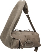 Ottolinger Taupe Neoprene Wool Leather Bag