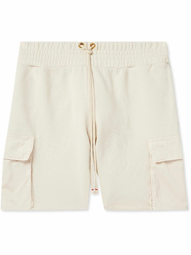 Photo: Les Tien - Straight-Leg Cotton-Jersey Drawstring Cargo Shorts - Neutrals