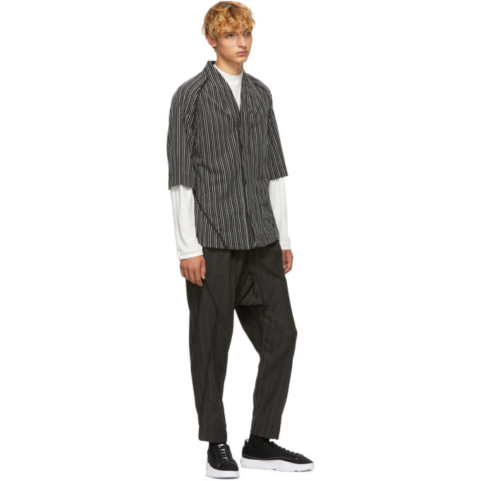 Abasi Rosborough Black Limited Edition Broken Stripe Desert Shirt