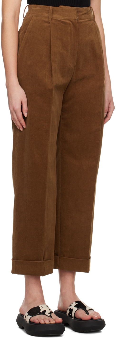 DRAE Brown One Tuck Trousers DRAE