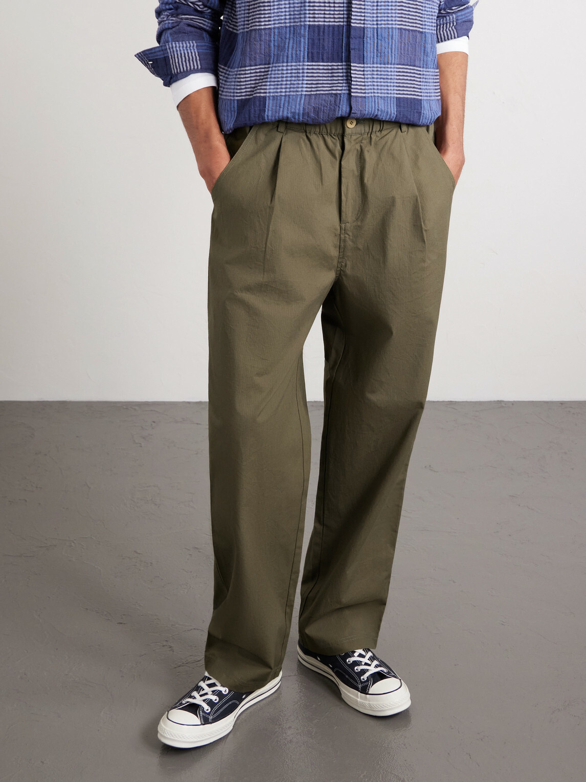Folk - Straight-Leg Cotton-Blend Ripstop Trousers - Green