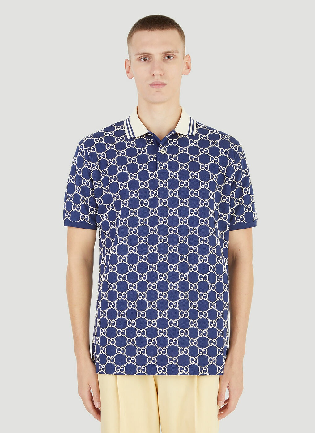 GG Supreme Polo Shirt in Blue Gucci