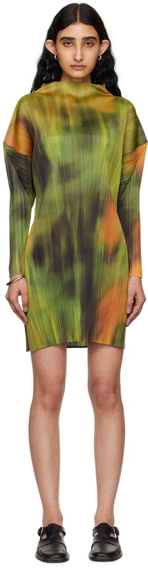 Photo: PLEATS PLEASE ISSEY MIYAKE Green Turnip & Spinach Minidress