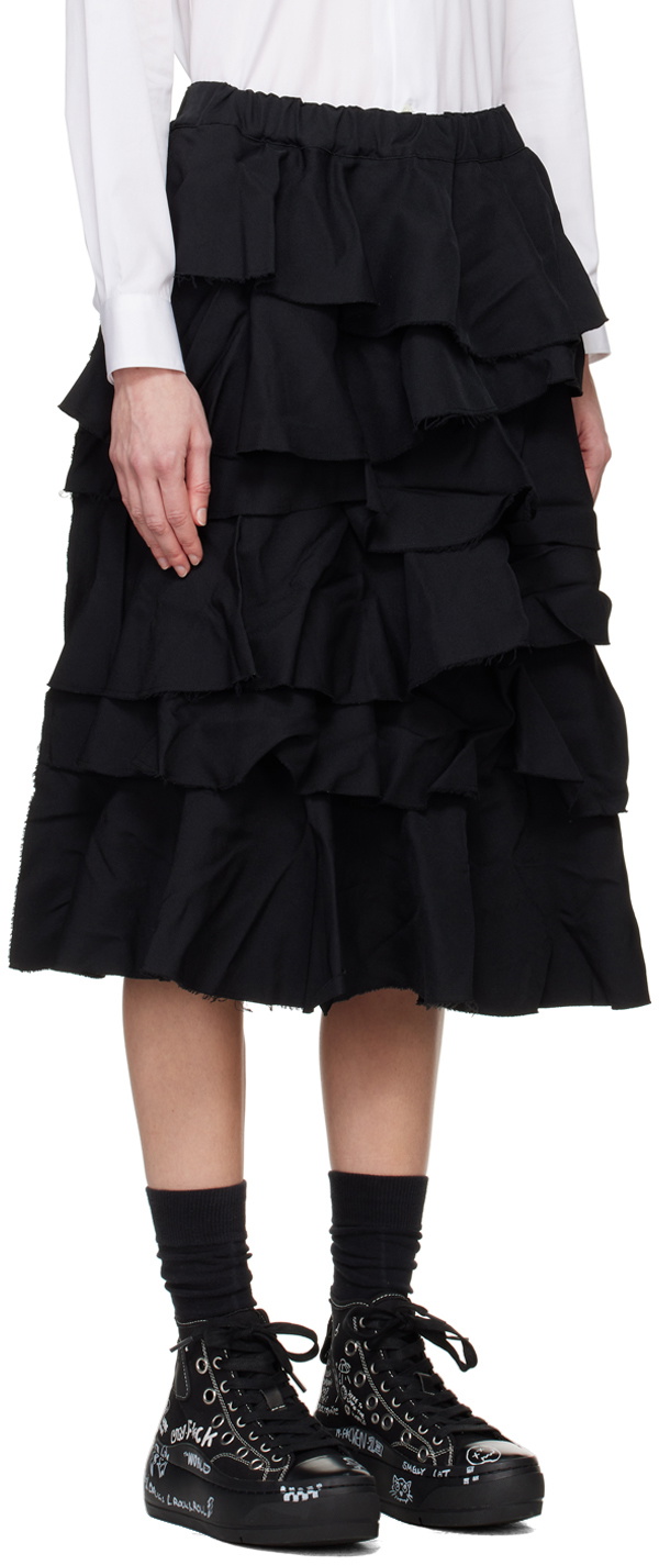 Black Comme des Garçons Black Tiered Midi Skirt