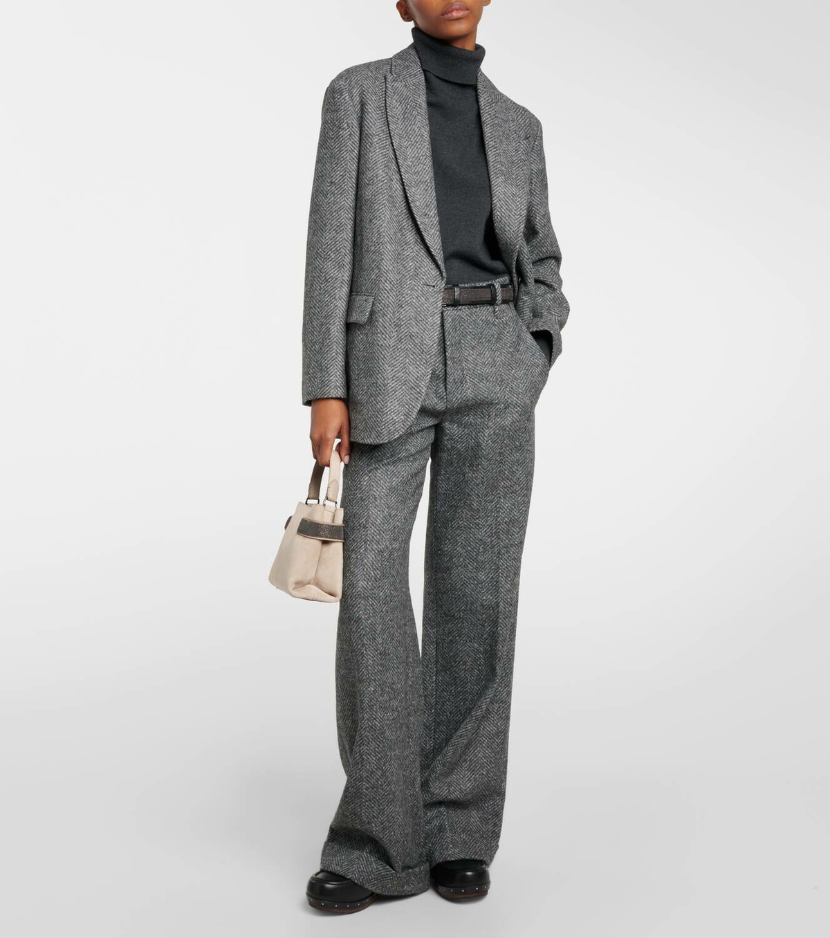 Brunello Cucinelli Chevron wool-blend blazer