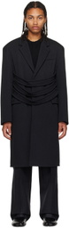 T/SEHNE Black Cut-Through Coat
