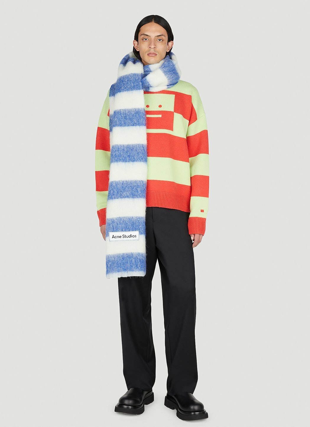 Acne Studios Face Logo Striped Sweater