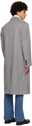 Ernest W. Baker Gray Double-Breasted Coat