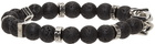 Salvatore Ferragamo Black Elasticized Gancini Bracelet